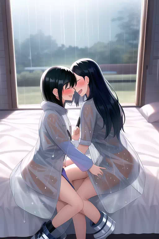 ビニールレインコート女子　くすぐり百合絡み