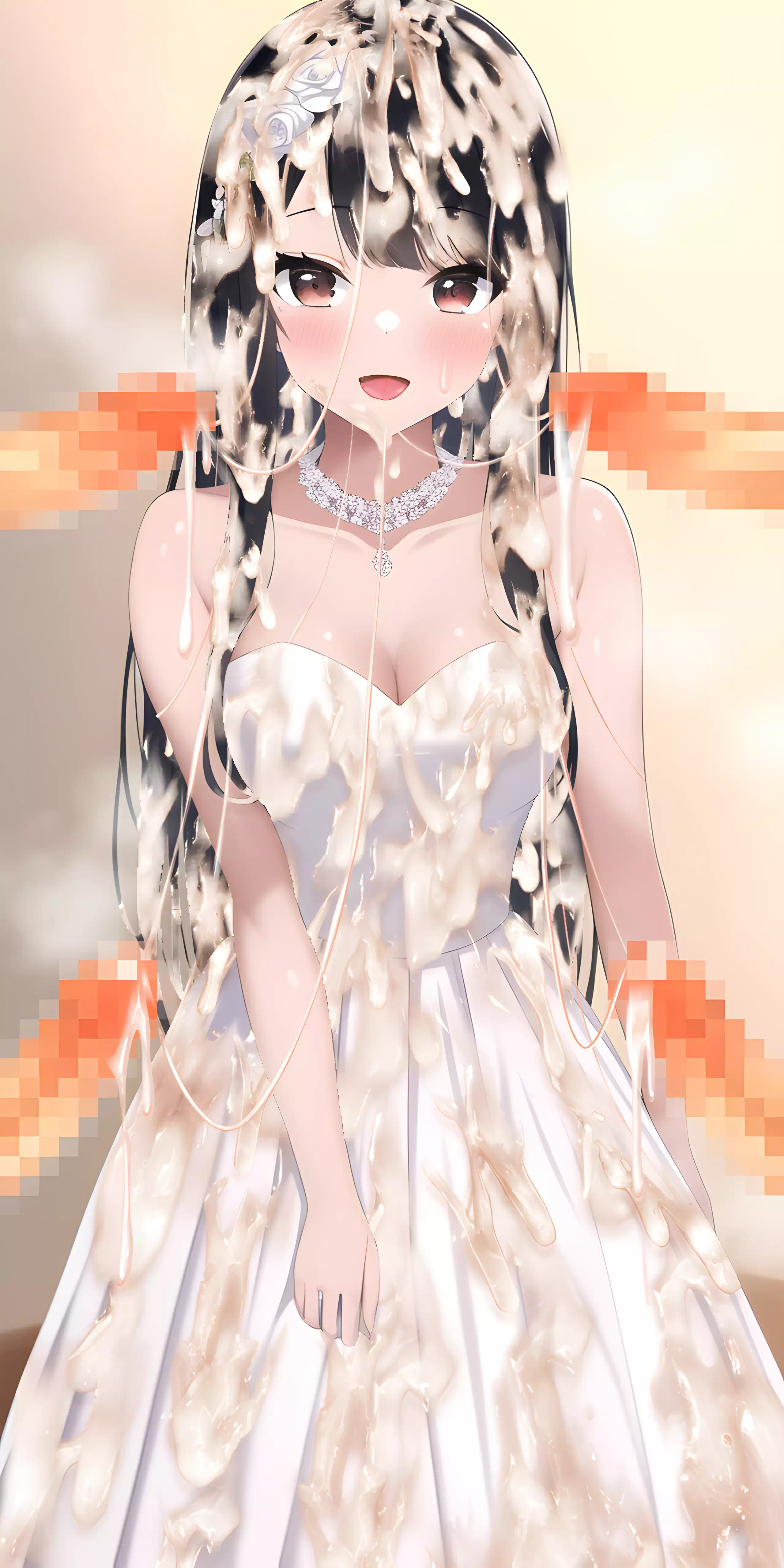 純白ドレスにぶっかけ無洗浄