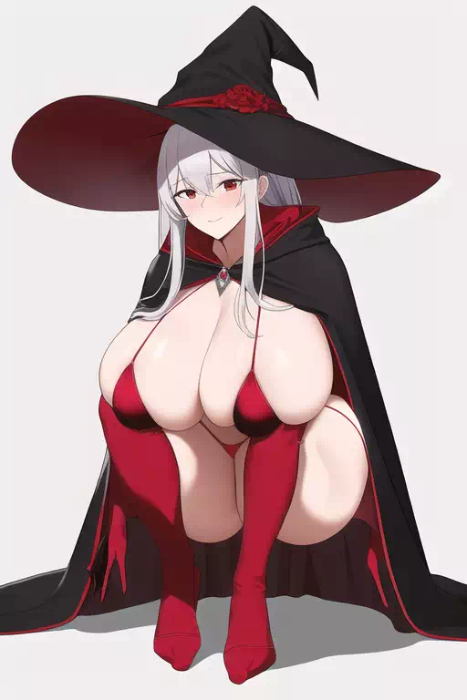 銀髪マイクロビキニ魔女 -しゃがみ立ちバージョン-