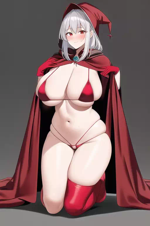 銀髪マイクロビキニ魔女 -しゃがみ立ちバージョン-