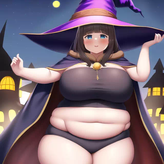 novelAI fat girl halloween