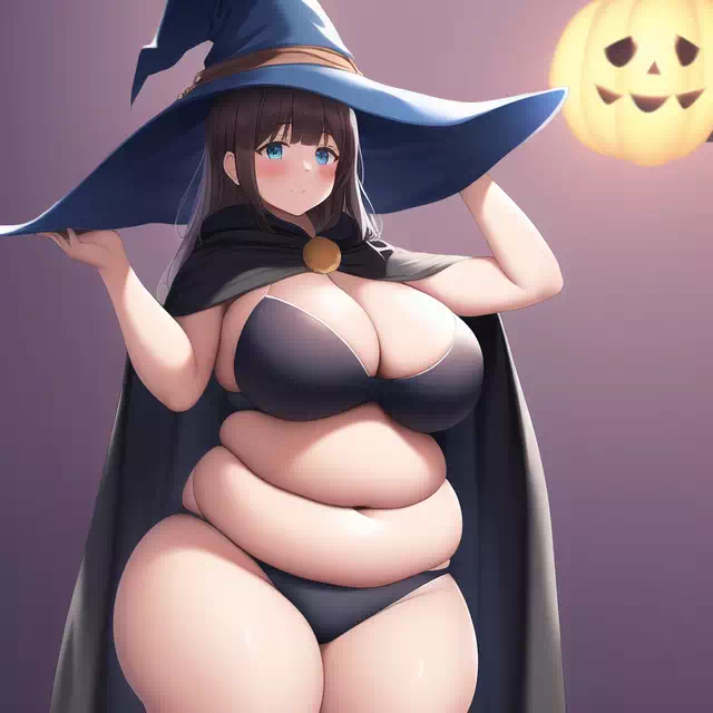 novelAI fat girl halloween