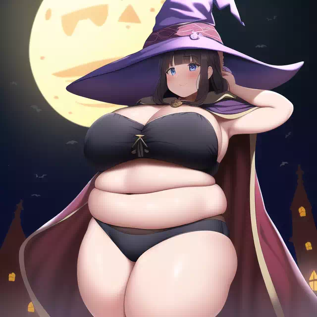 novelAI fat girl halloween