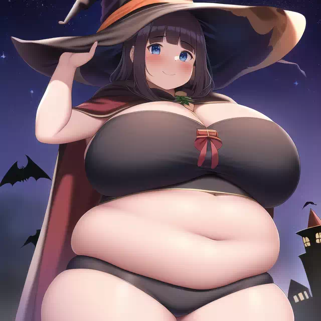 novelAI fat girl halloween