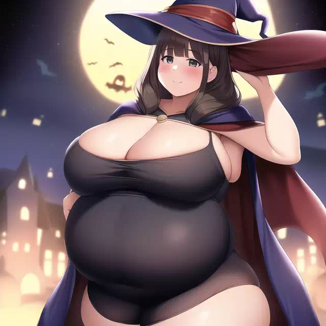 novelAI fat girl halloween