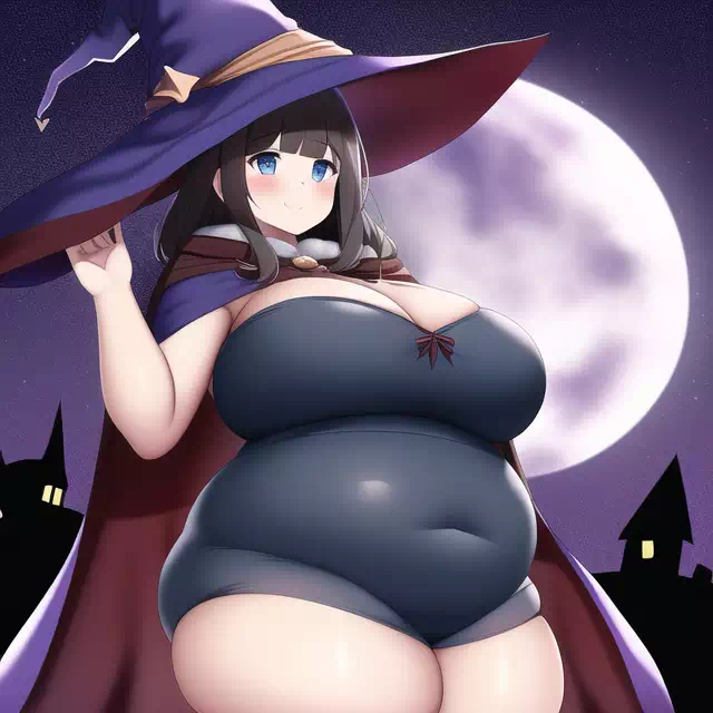 novelAI fat girl halloween