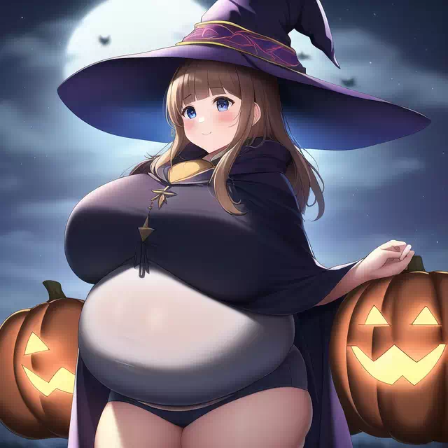 novelAI fat girl halloween