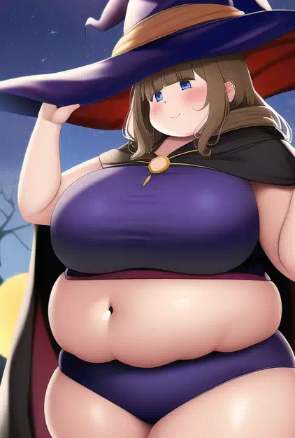 novelAI fat girl halloween