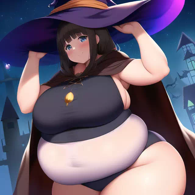 novelAI fat girl halloween