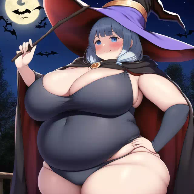 novelAI fat girl halloween