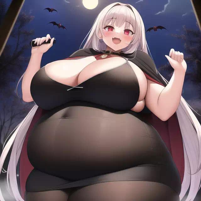 novelAI fat girl halloween