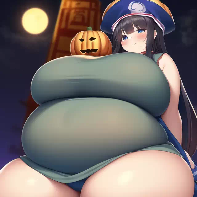 novelAI fat girl halloween