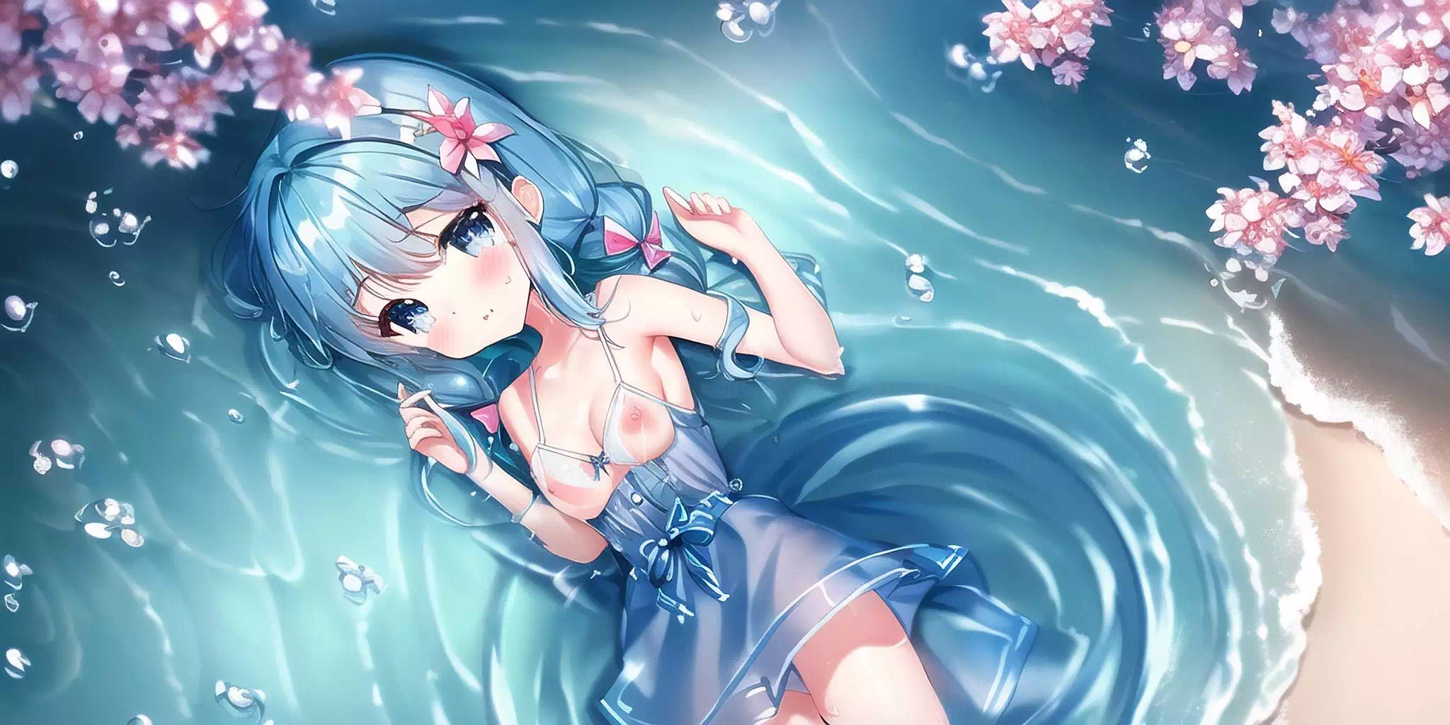 ??雫解?了?衣裙的吊?，完完全全把自己?育中的小乳房露出来1