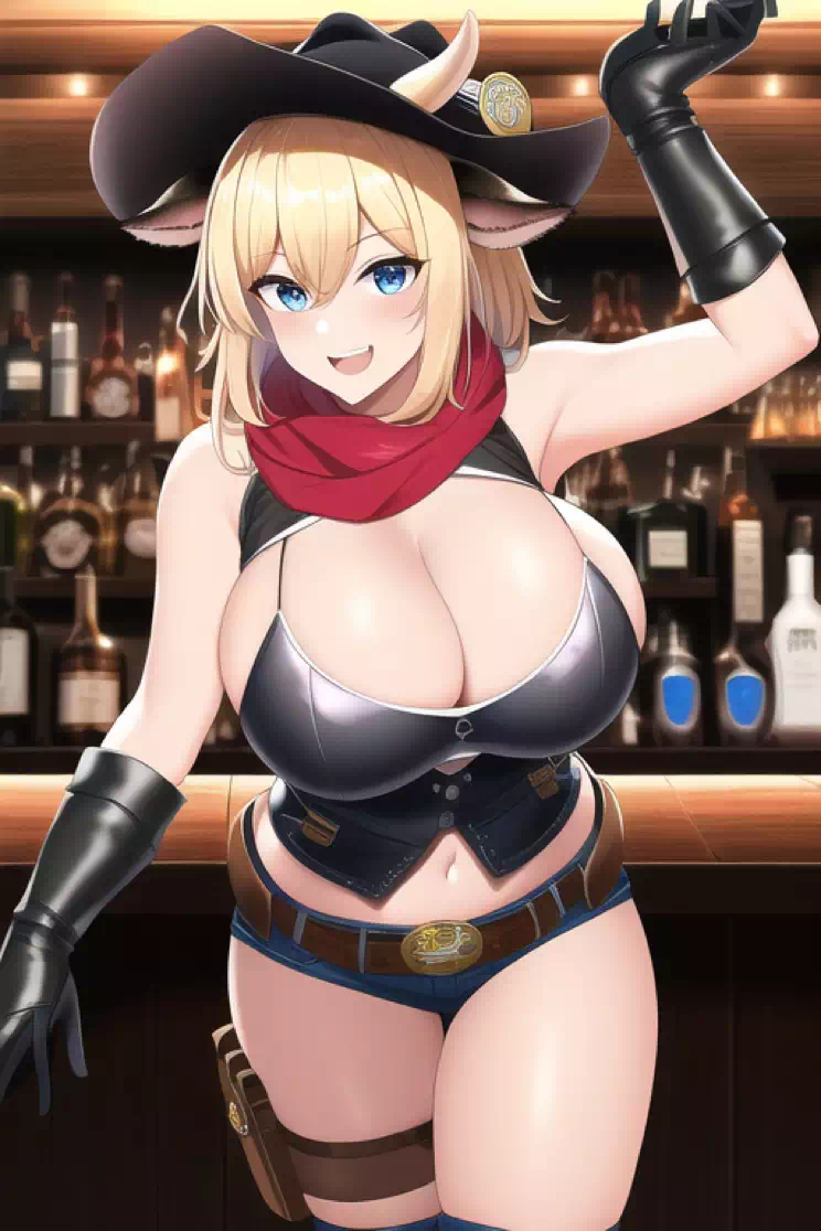 爆乳カウガール 待ち伏せミルクサーバー