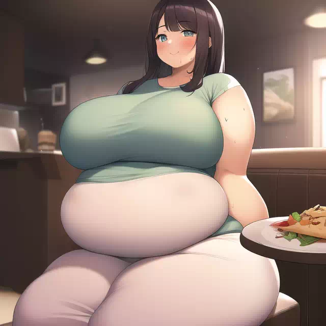 novelAI fat girl eat