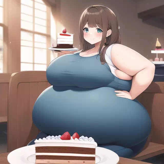 novelAI fat girl eat