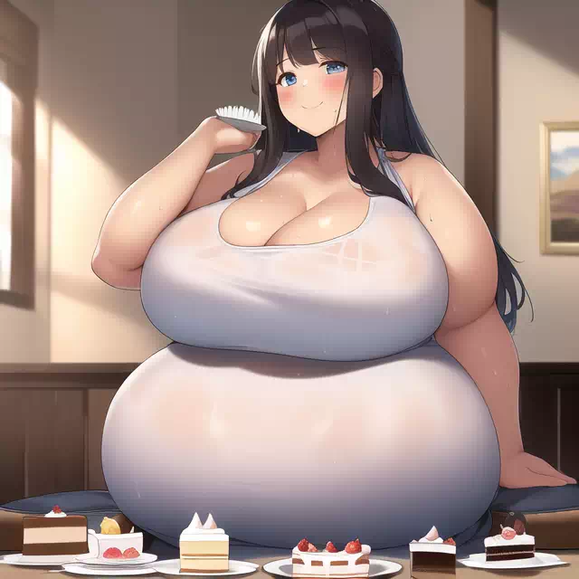 novelAI fat girl eat