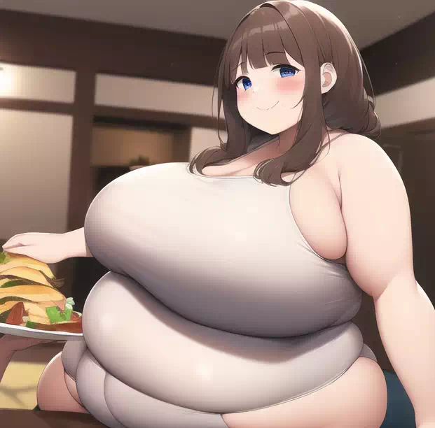 novelAI fat girl eat