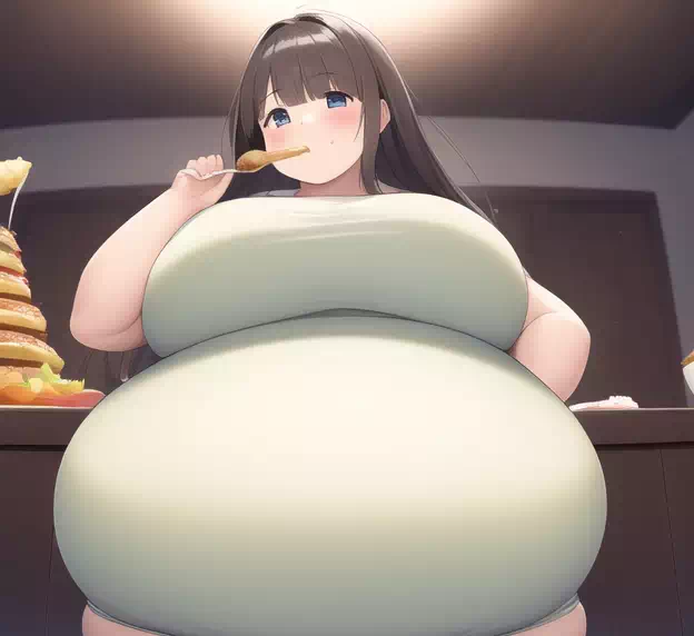 novelAI fat girl eat