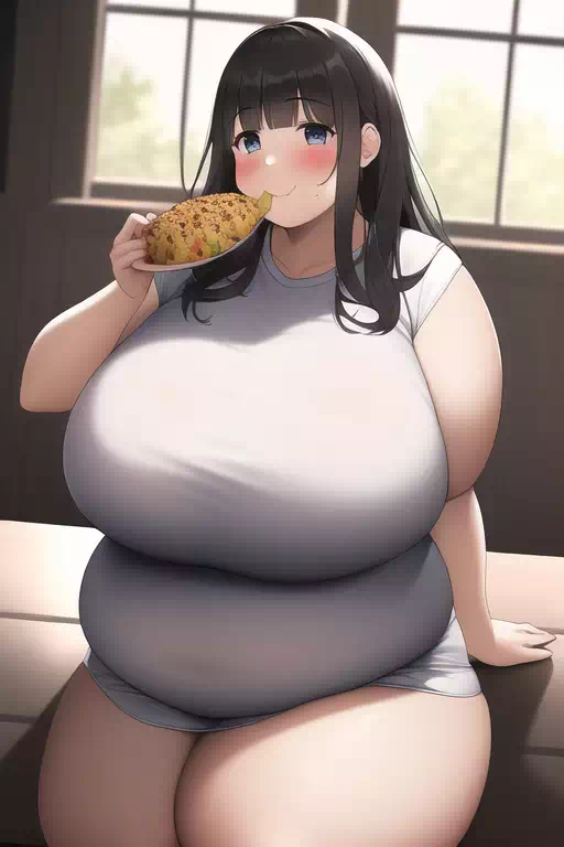 novelAI fat girl eat