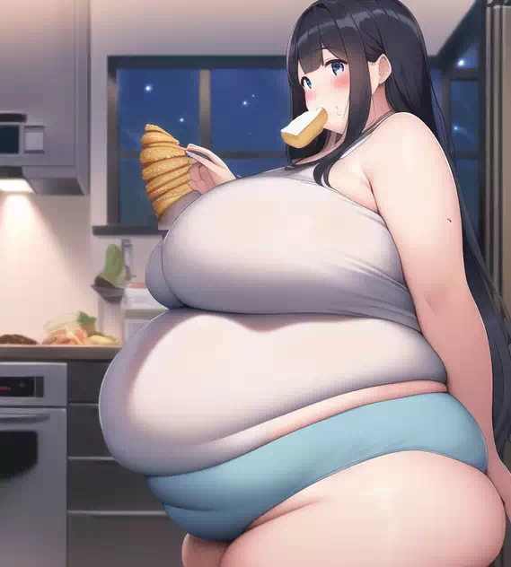 novelAI fat girl eat