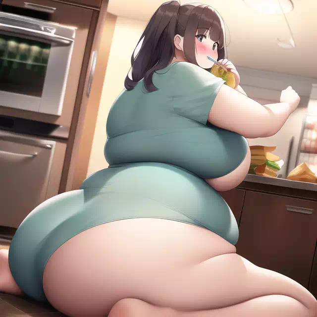 novelAI fat girl eat