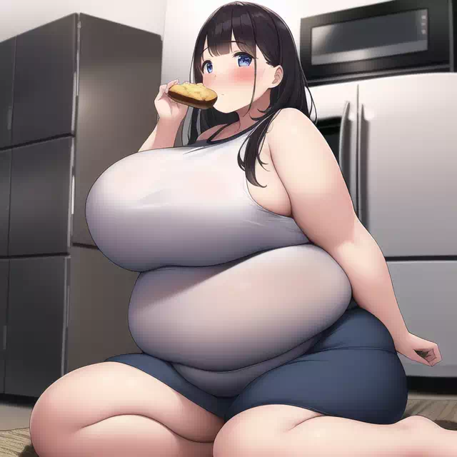 novelAI fat girl eat