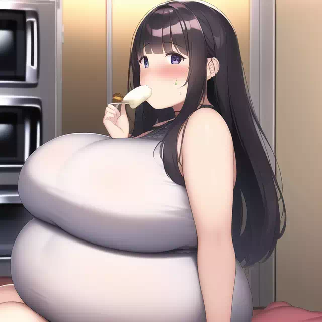 novelAI fat girl eat