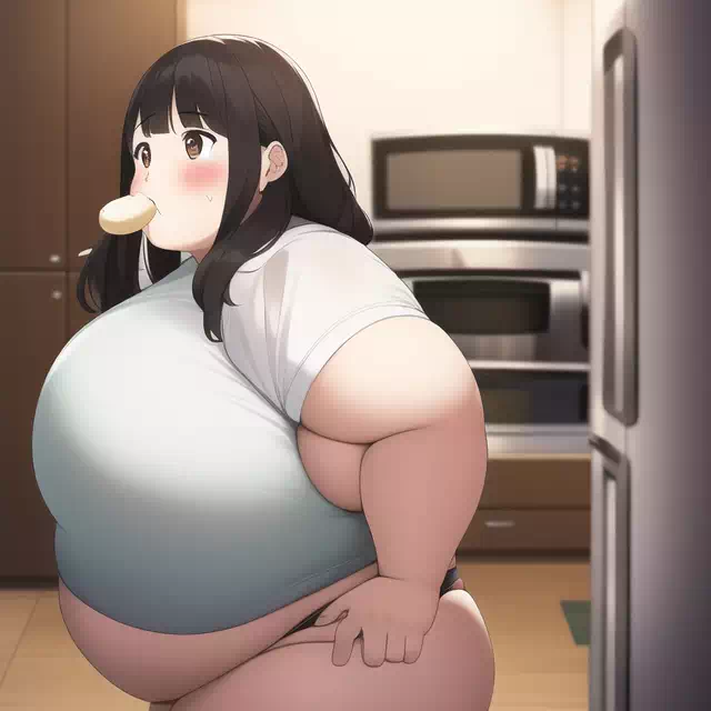 novelAI fat girl eat