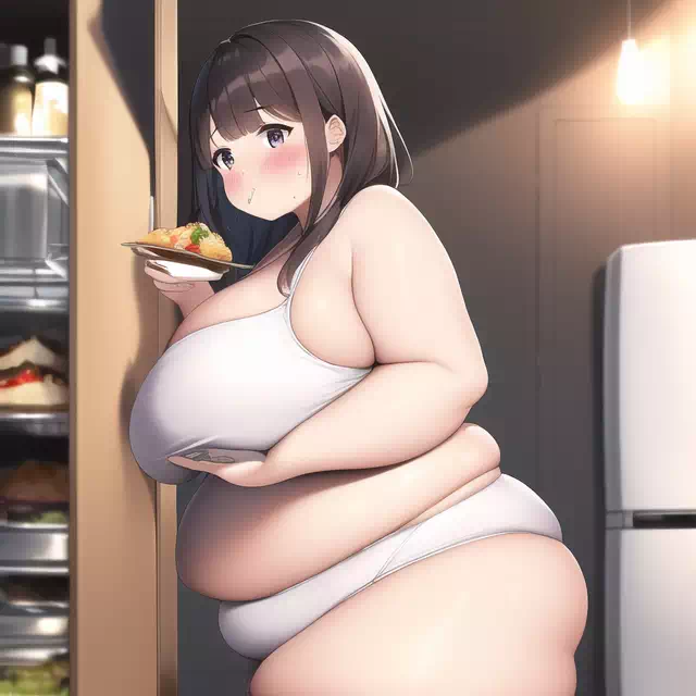 novelAI fat girl eat