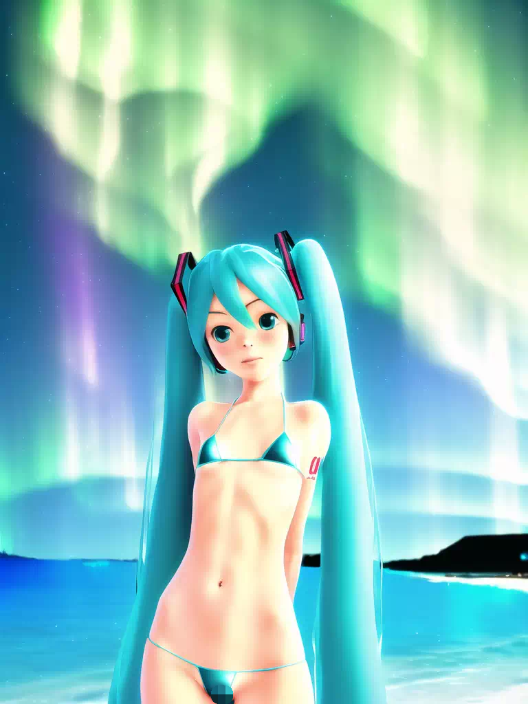 Hatsune Miku in Northern Lights