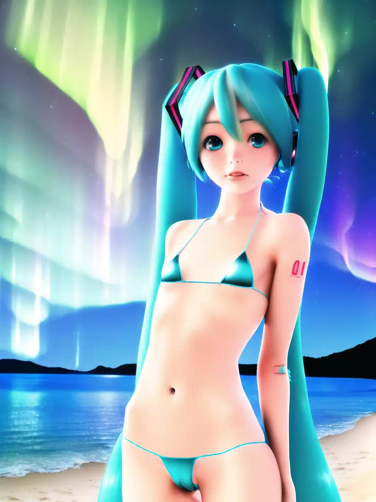 Hatsune Miku in Northern Lights