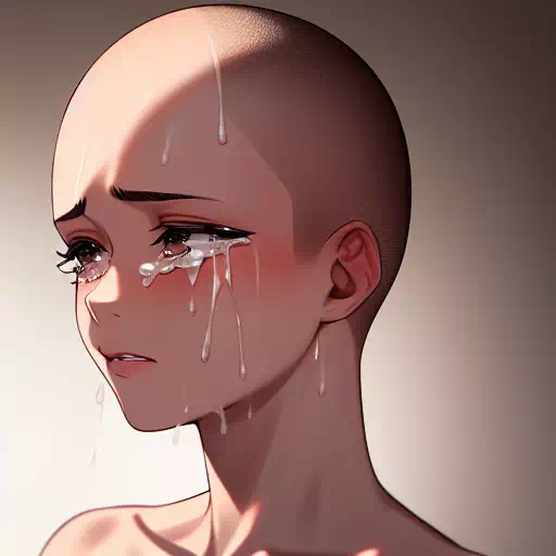 various shaved and crying girls