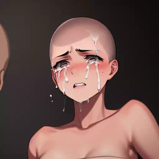 various shaved and crying girls