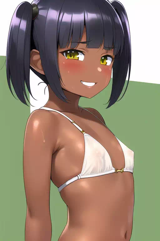 オイリー肌な褐色ロリ