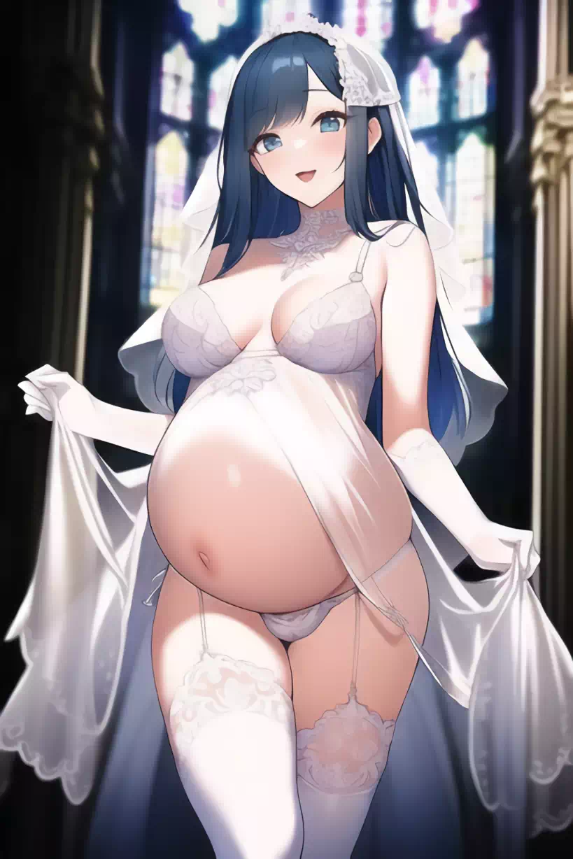 {novel ai}ウェディングドレスボテ腹