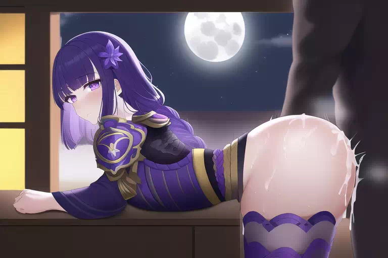 雷電将軍 おしりにぶっかけ