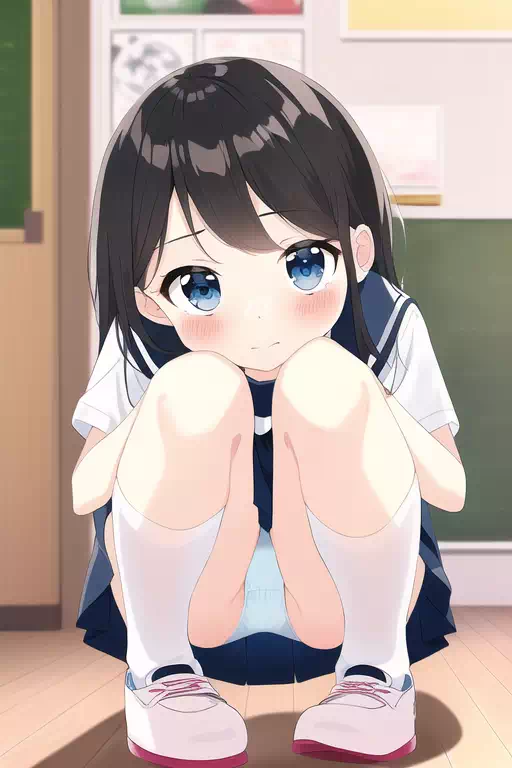 日常パンチラ風景　休み時間の教室で話しかけて来た子