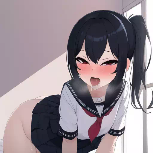 黒髪ポニテ#3   脱いじゃう？