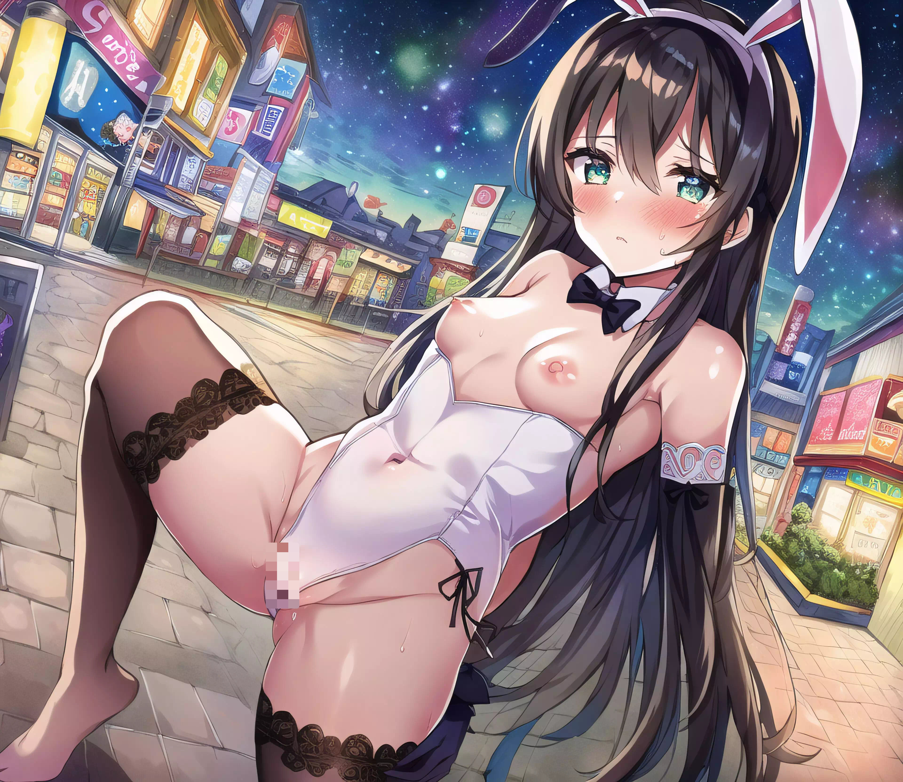 【AI】え！！　屋外でエロバニーを！？