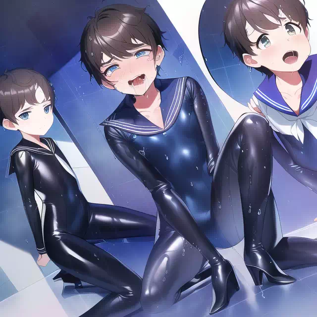 【NovelAI】Wet sailor rubber boys!