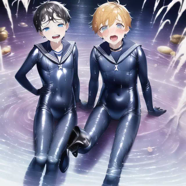 【NovelAI】Wet sailor rubber boys3