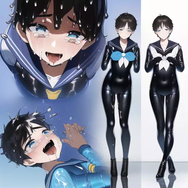 【NovelAI】Wet sailor rubber boys3
