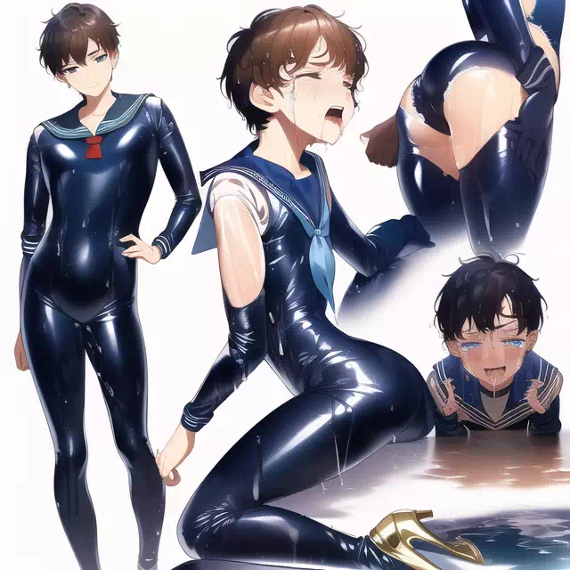 【NovelAI】Wet sailor rubber boys3