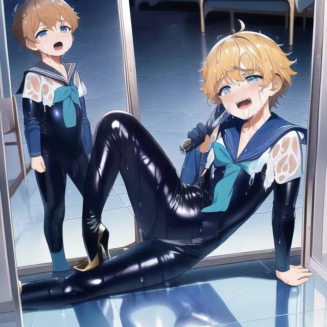 【NovelAI】Wet sailor rubber boys5