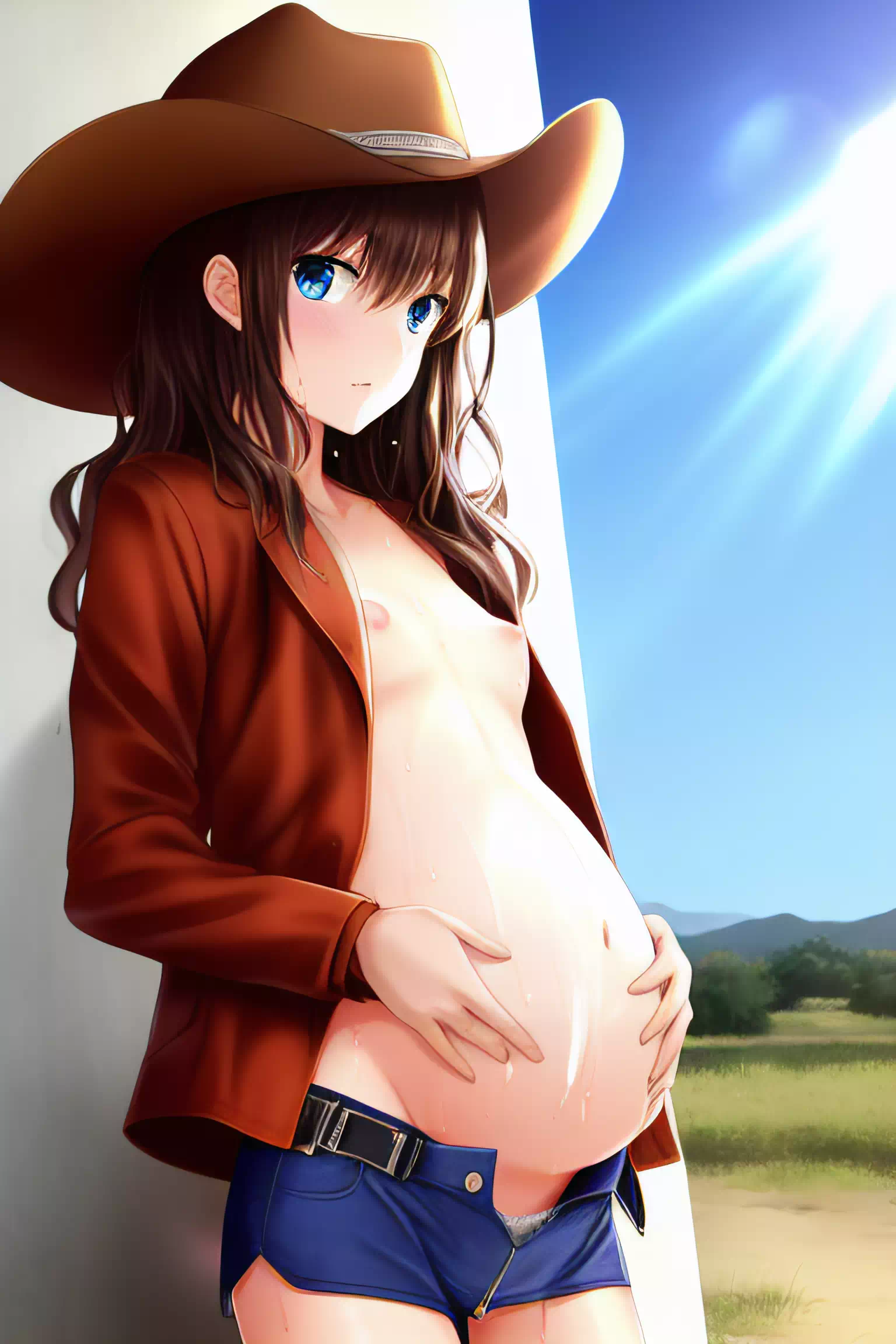 Pregnant loli cowgirl cutie