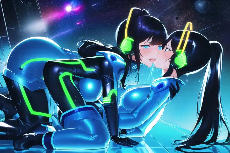 【NovelAI】Les sex in space base