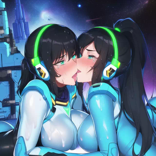 【NovelAI】Les sex in space base