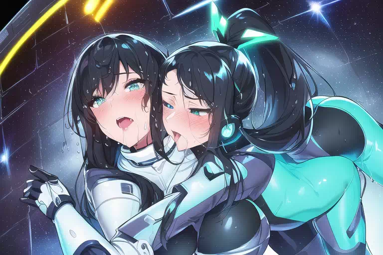 【NovelAI】Les sex in space base