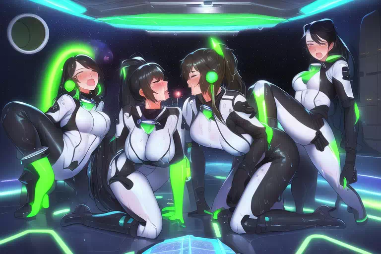 【NovelAI】Les sex in space base